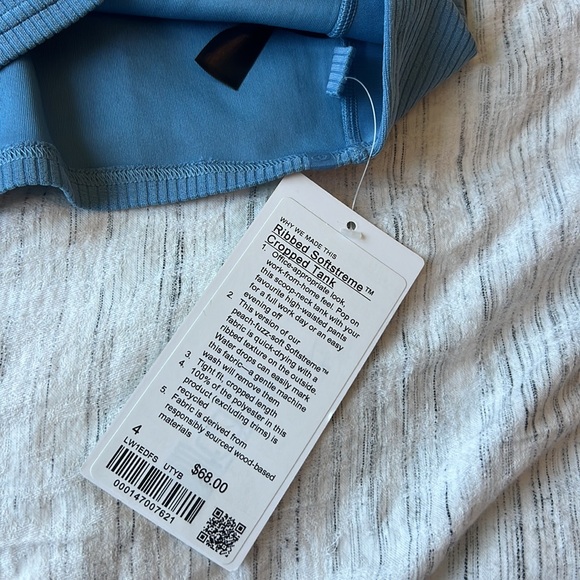 Lululemon Ribbed Softstreme Cropped Tank - Picture 3 of 6